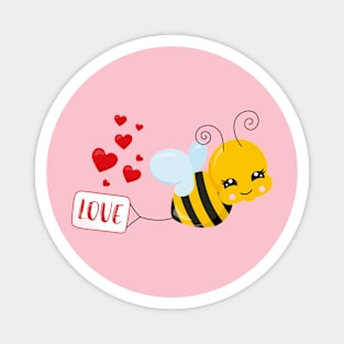 Cute Bee Valentine's day Design Magnet